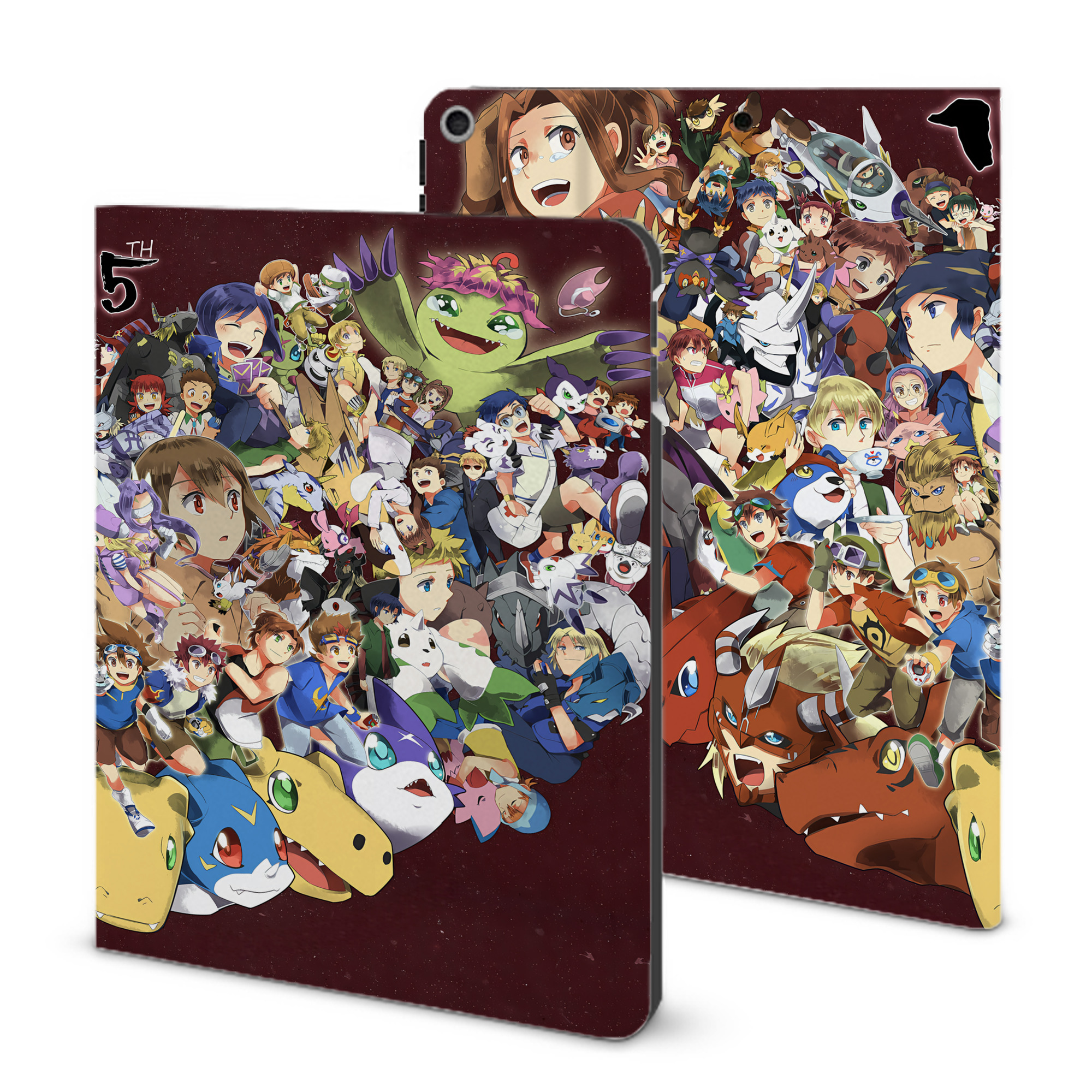 （画像用） Digimon デジタルモンスター/デジモン IPad ケース ブック型 PUレザー TPU 耐衝撃 軽量 薄型 ペン収納なし 全面保護 IPad 各モデル対応